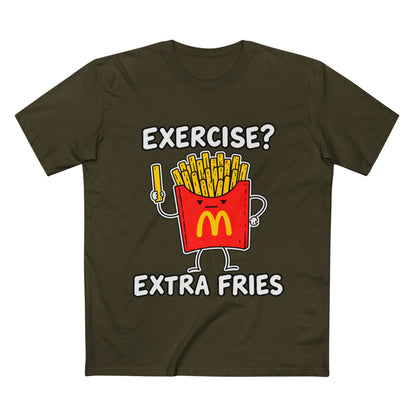 Funny 'Exercise? Extra Fries' T-Shirt — Men's