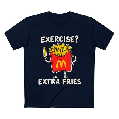 Funny 'Exercise? Extra Fries' T-Shirt — Men's