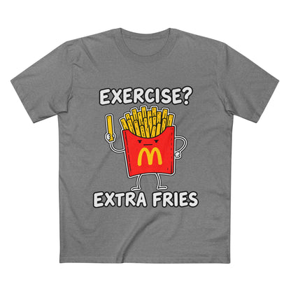Funny 'Exercise? Extra Fries' T-Shirt — Men's