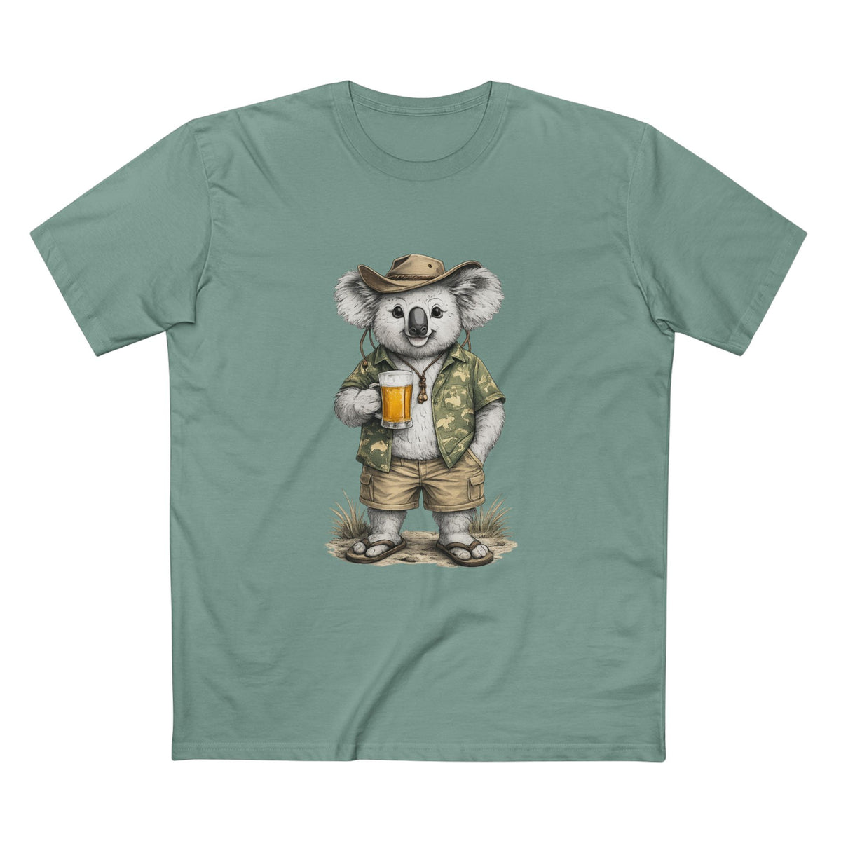 Koala with Beer T‑Shirt — Casual Aussie Wildlife Tee