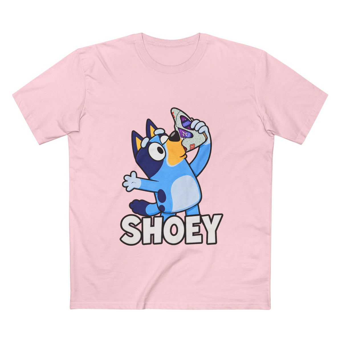 Bluey Shoey T-Shirt — Funny Cartoon Dog Drinking Tee
