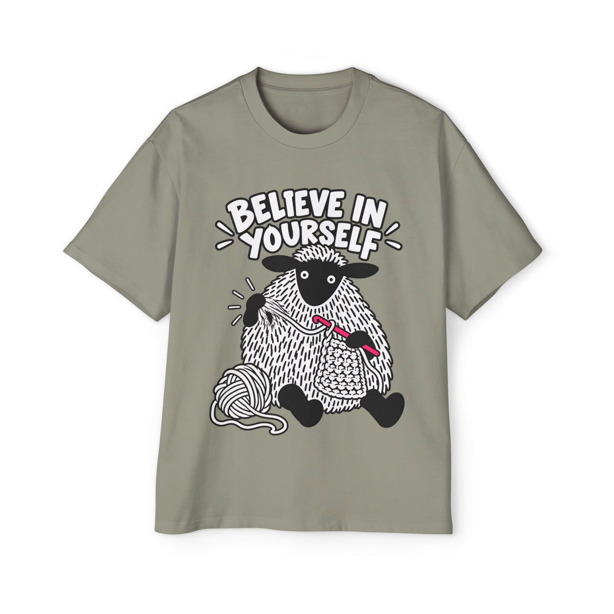 Believe In Yourself Sheep Oversized Boxed Tee - Unisex