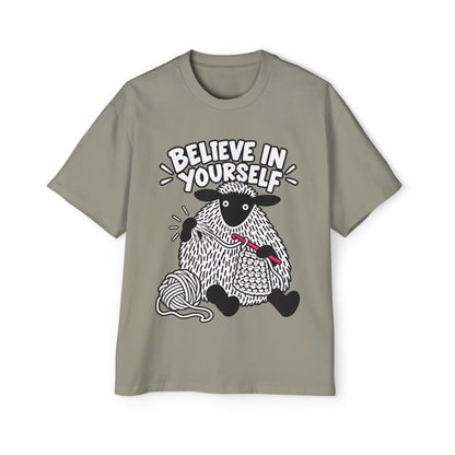 Believe In Yourself Sheep Oversized Boxed Tee - Unisex