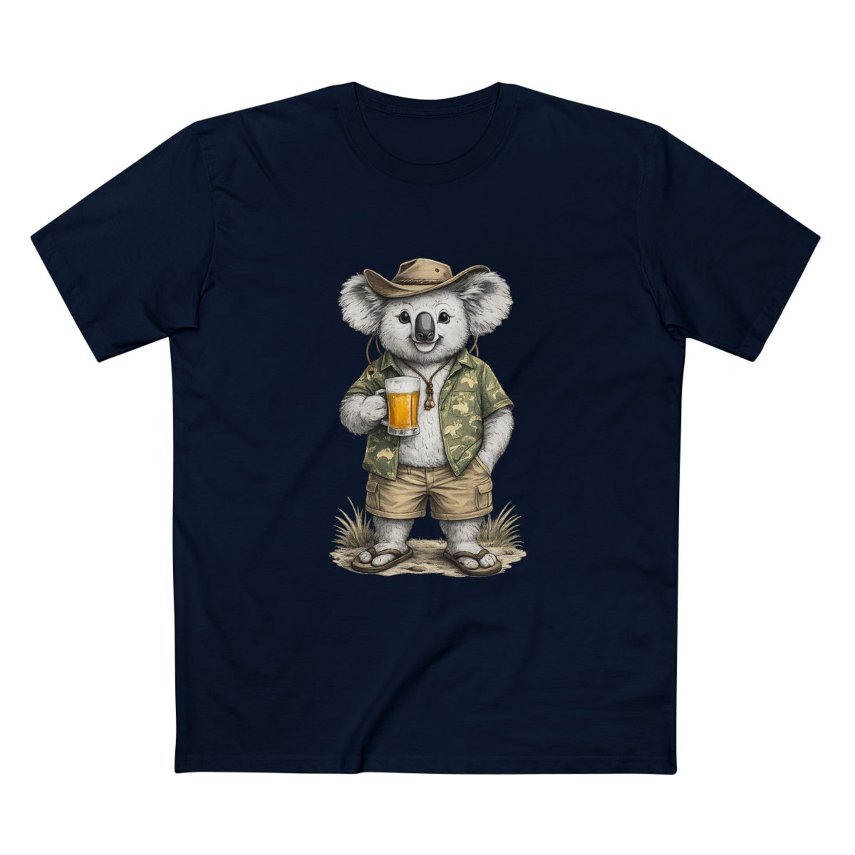Koala with Beer T‑Shirt — Casual Aussie Wildlife Tee