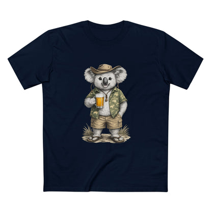 Koala with Beer T‑Shirt — Casual Aussie Wildlife Tee