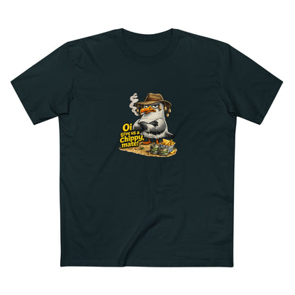 Seagull Stealing Chips T-Shirt — "Oi! Give Us a Chip!" Graphic Tee