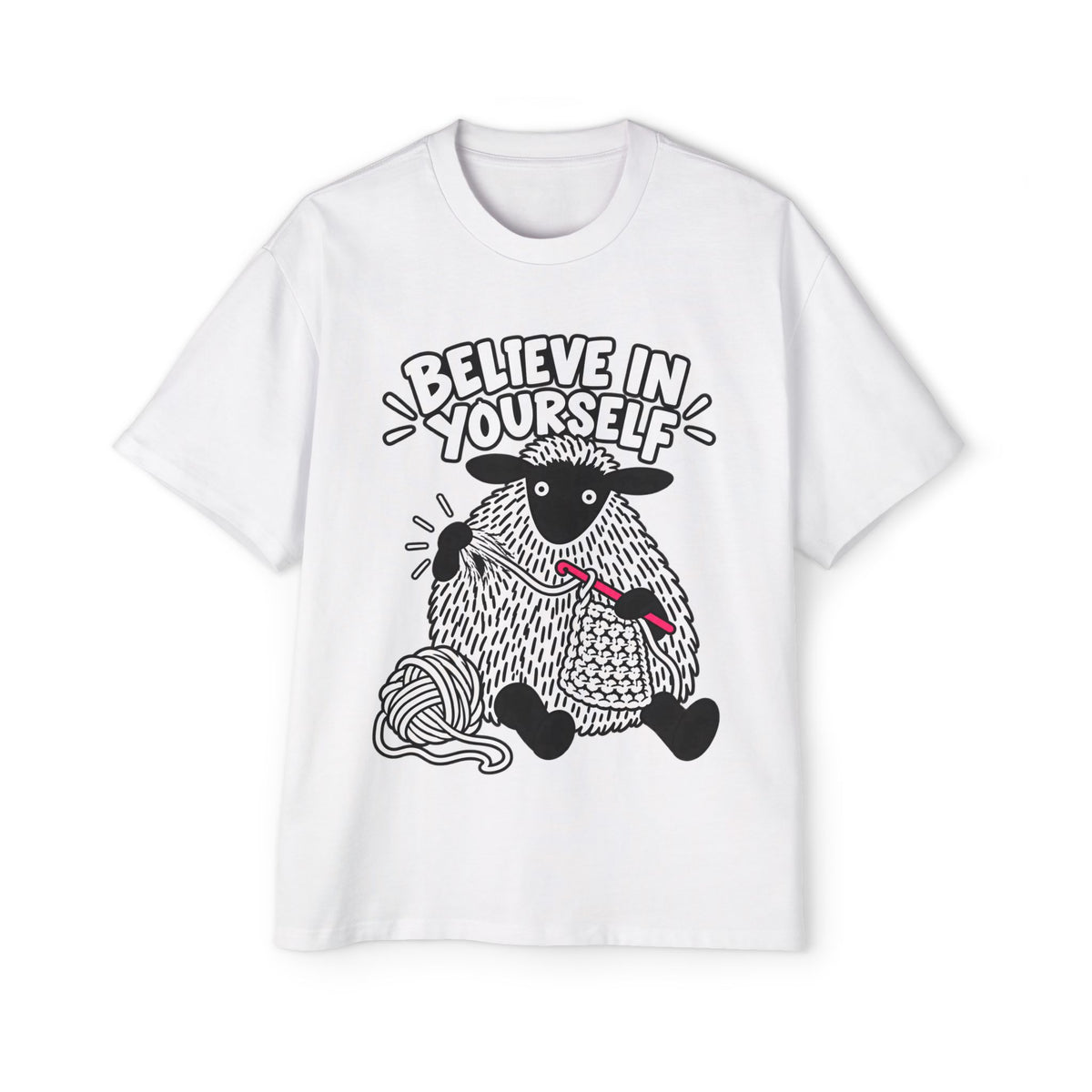 Believe In Yourself Sheep Oversized Boxed Tee - Unisex