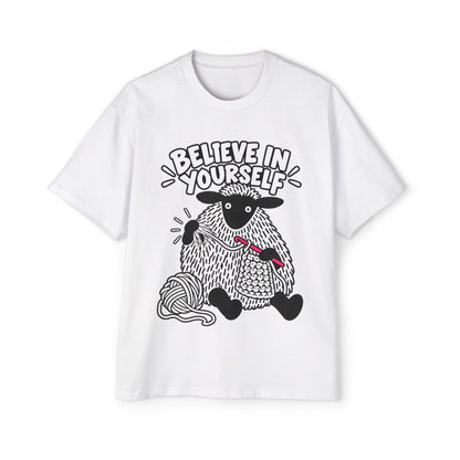 Believe In Yourself Sheep Oversized Boxed Tee - Unisex