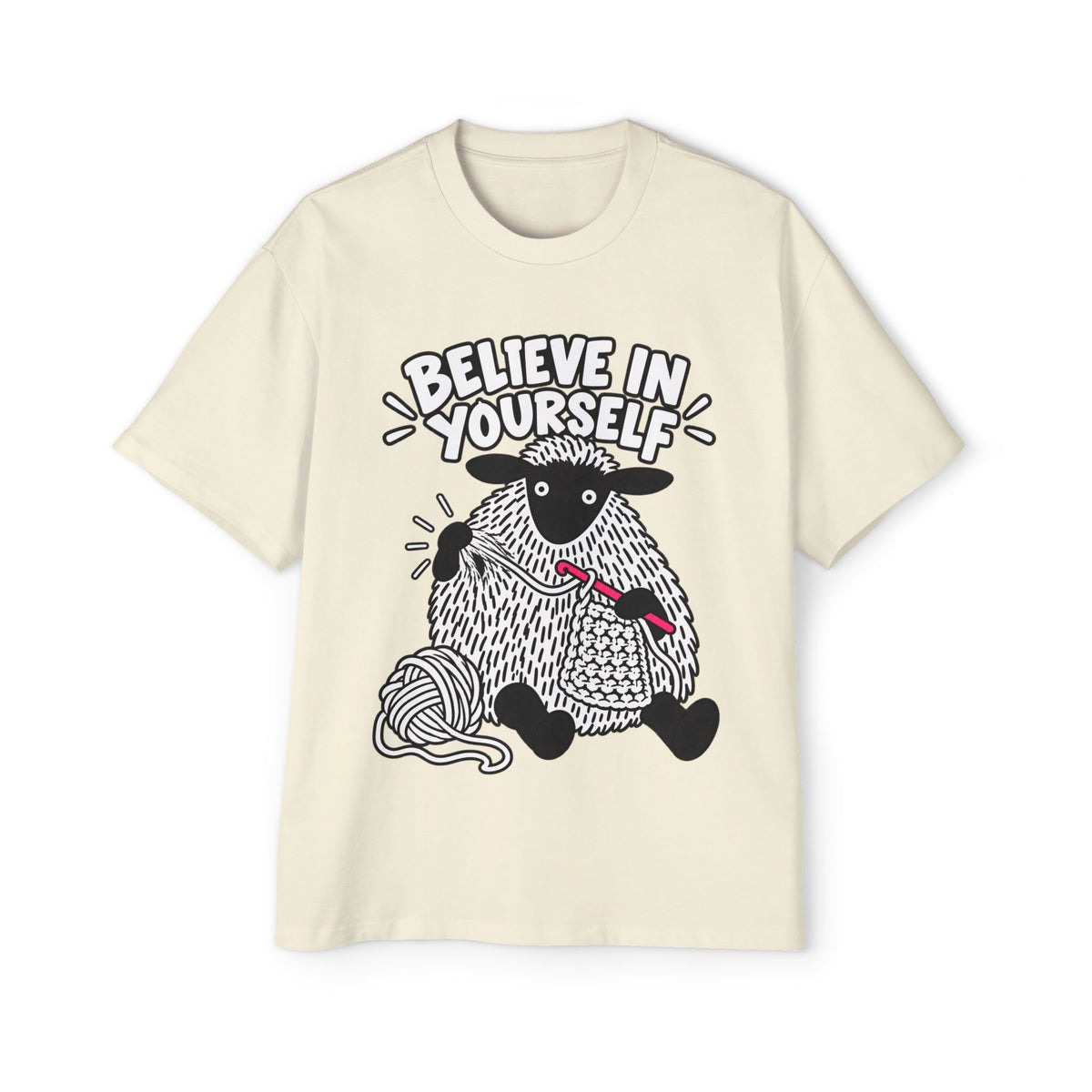 Believe In Yourself Sheep Oversized Boxed Tee - Unisex