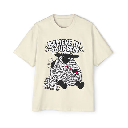 Believe In Yourself Sheep Oversized Boxed Tee - Unisex