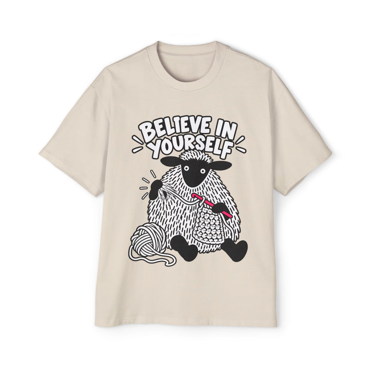 Believe In Yourself Sheep Oversized Boxed Tee - Unisex