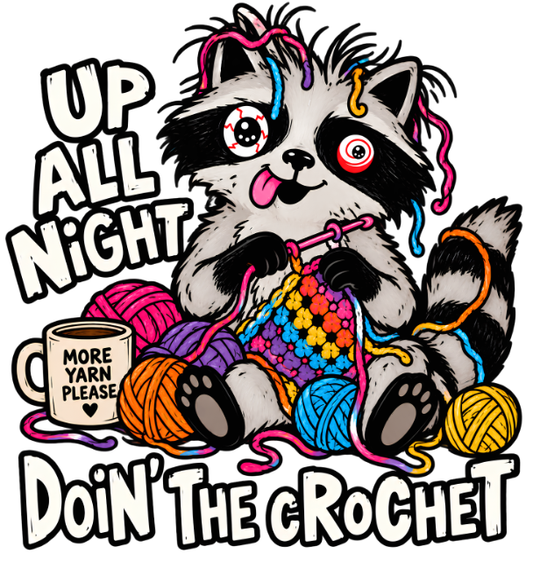 "Up All Night Doin' The Crochet" Oversized Tee - Unisex