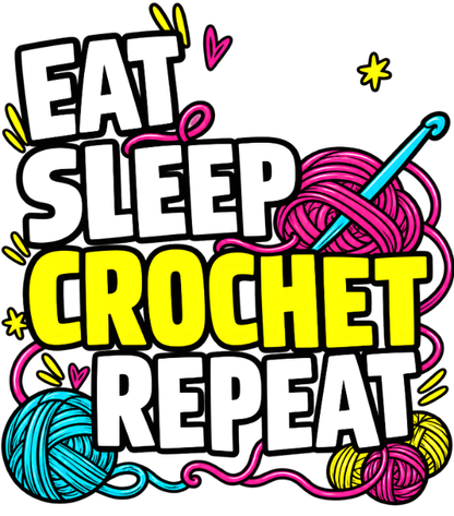 Eat Sleep Crochet Repeat Tee - Women's