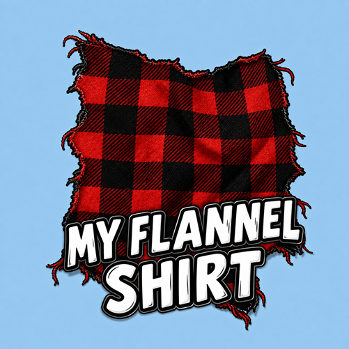 My Flannel Shirt T-Shirt — Red and Black Flannel