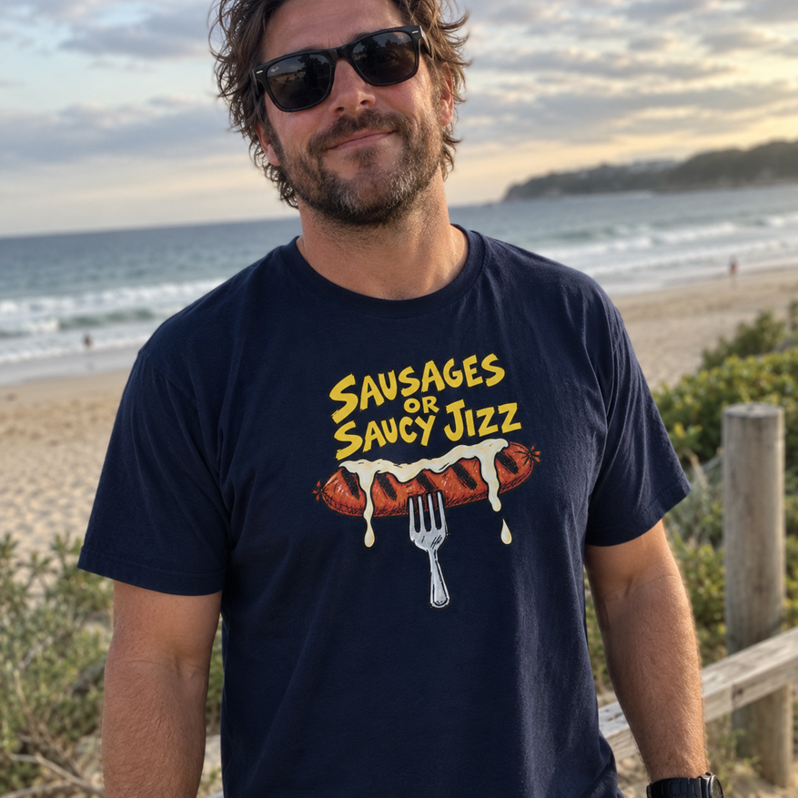 Sausages or Saucy Jizz T‑Shirt — Men's