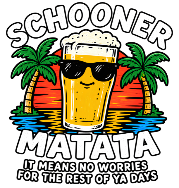 Schooner Matata, It Means No Worries - Men's Tee Back Print