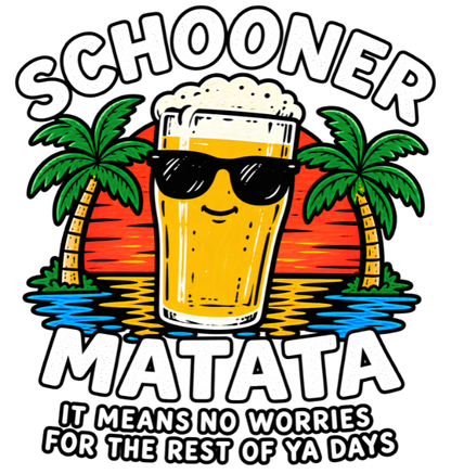 Schooner Matata, It Means No Worries - Men's Tee Back Print