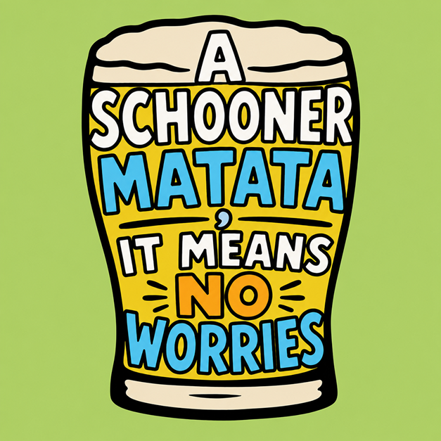 Stubby Cooler – “A Schooner Matata It Means No Worries” Beer Can Cooler
