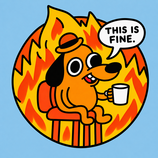 This Is Fine Fire Dog Ceramic Coffee Mug