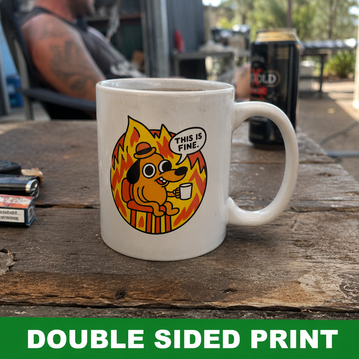 This Is Fine Fire Dog Ceramic Coffee Mug