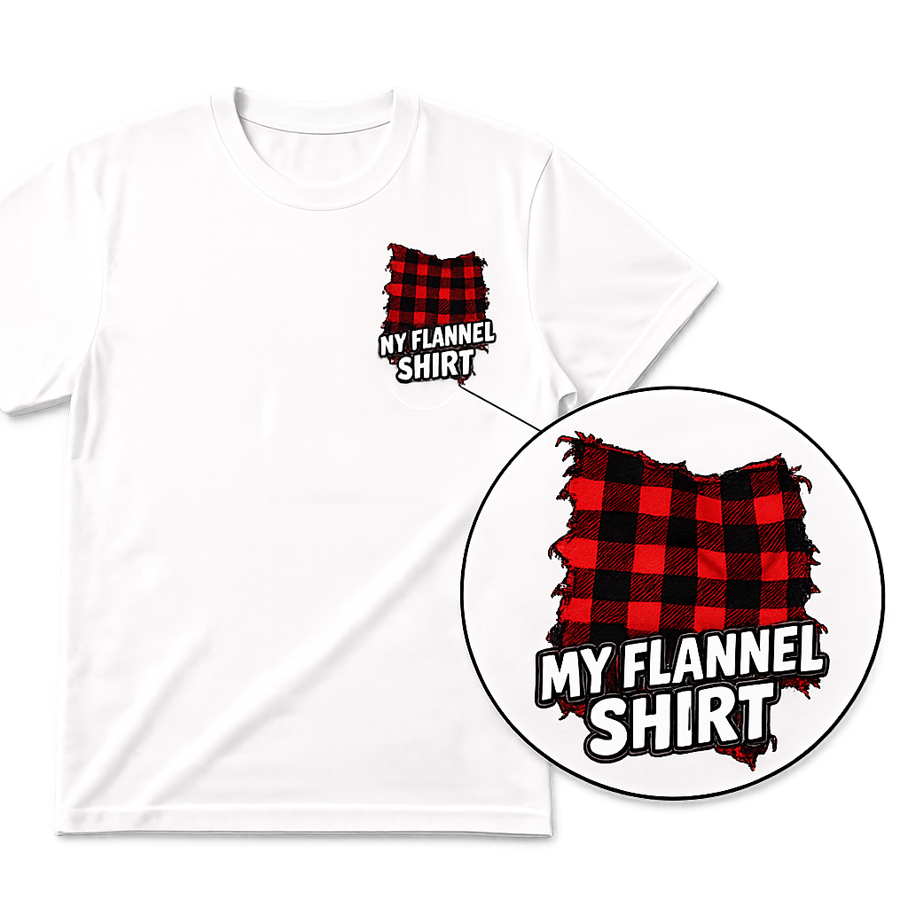 My Flannel Shirt T-Shirt — Red and Black Flannel